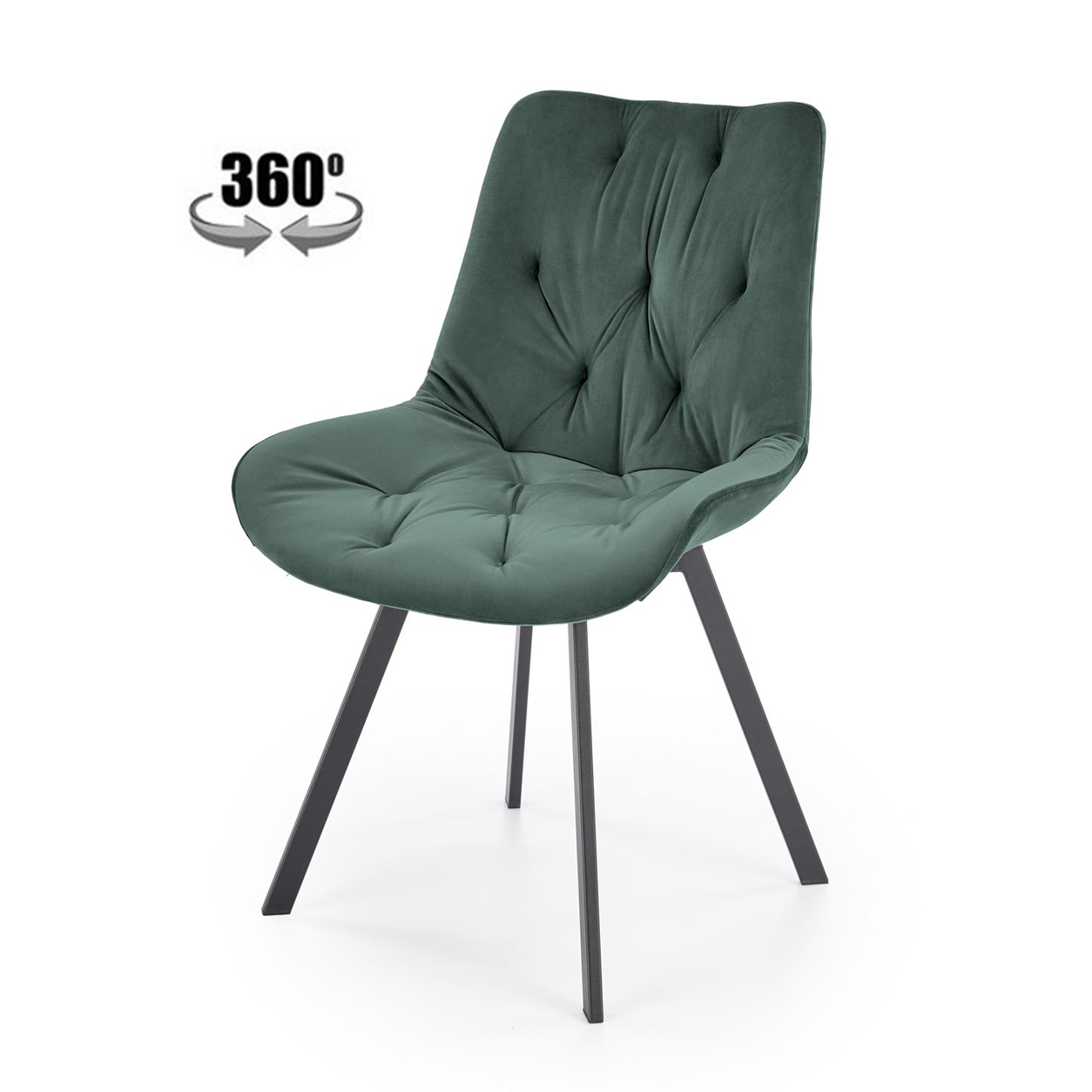Стул HALMAR K519 темно-зеленый/черный, поворотный