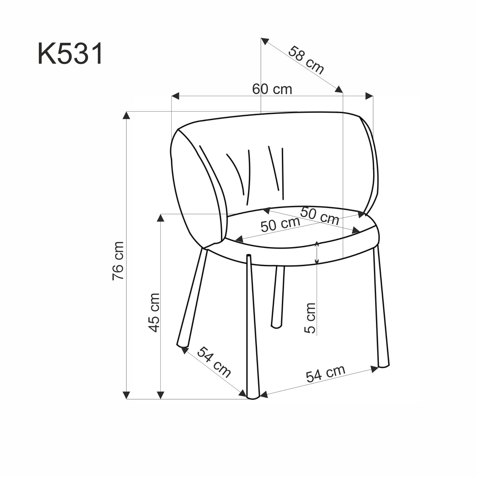 Стул HALMAR K531 серый/черный