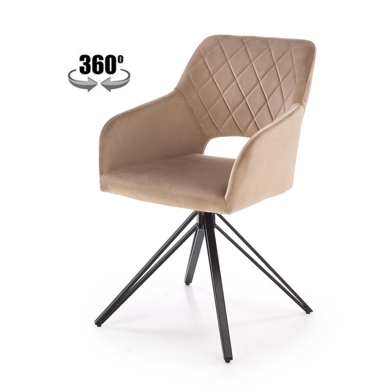 Стул HALMAR K535 бежевый/черный, поворотный