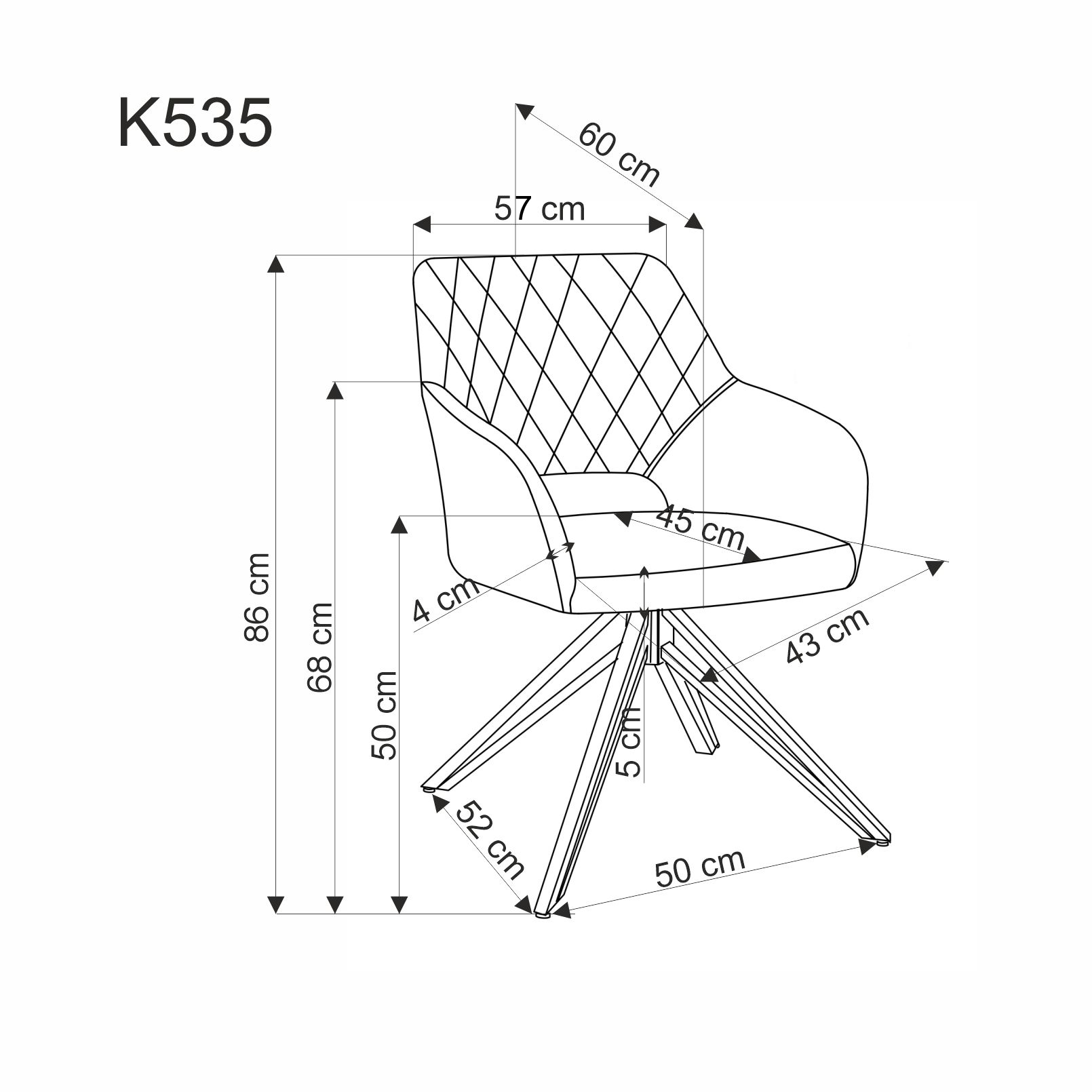 Стул HALMAR K535 зеленый/черный, поворотный