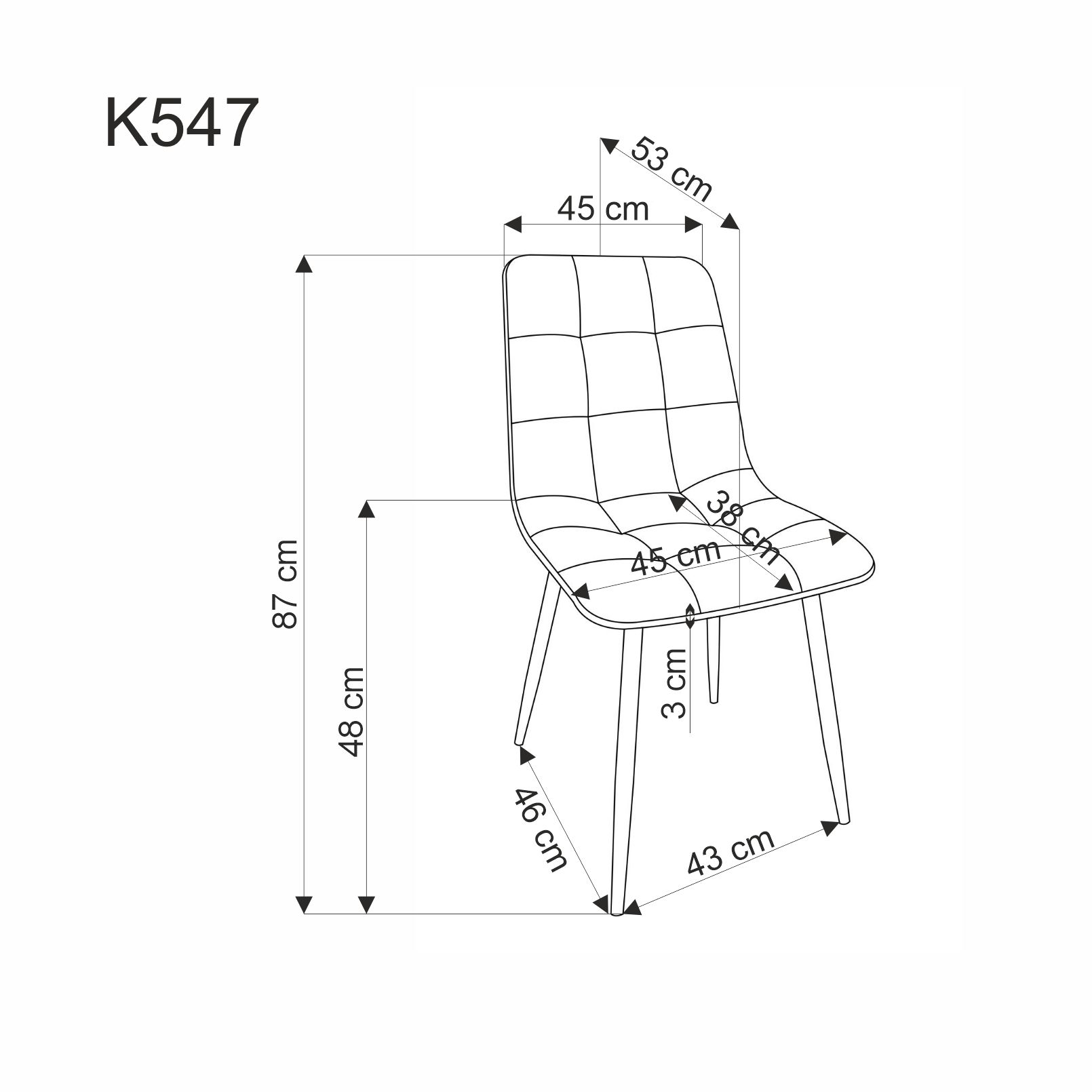 Стул HALMAR K547 серый/черный
