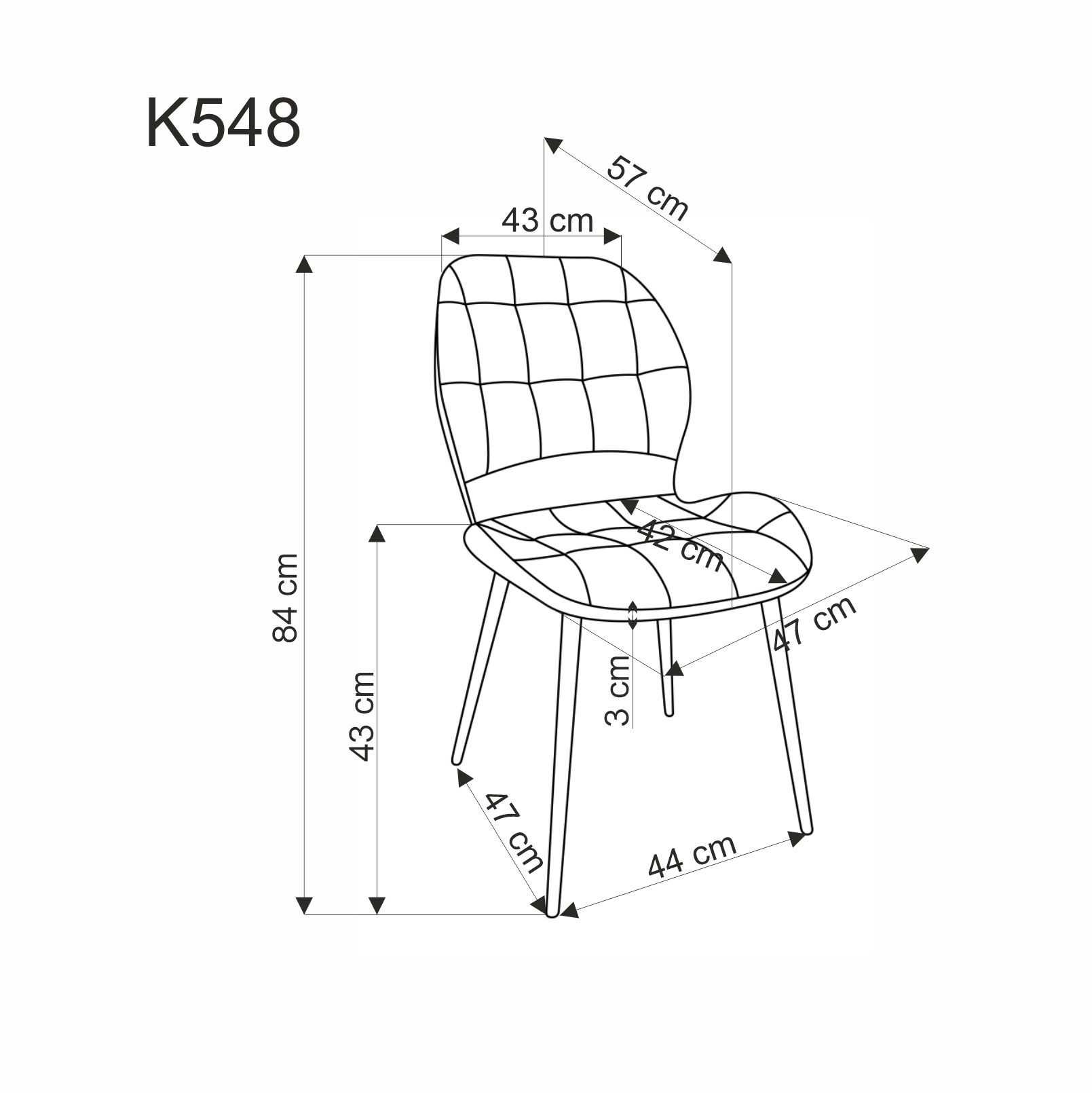Стул HALMAR K548 серый/черный