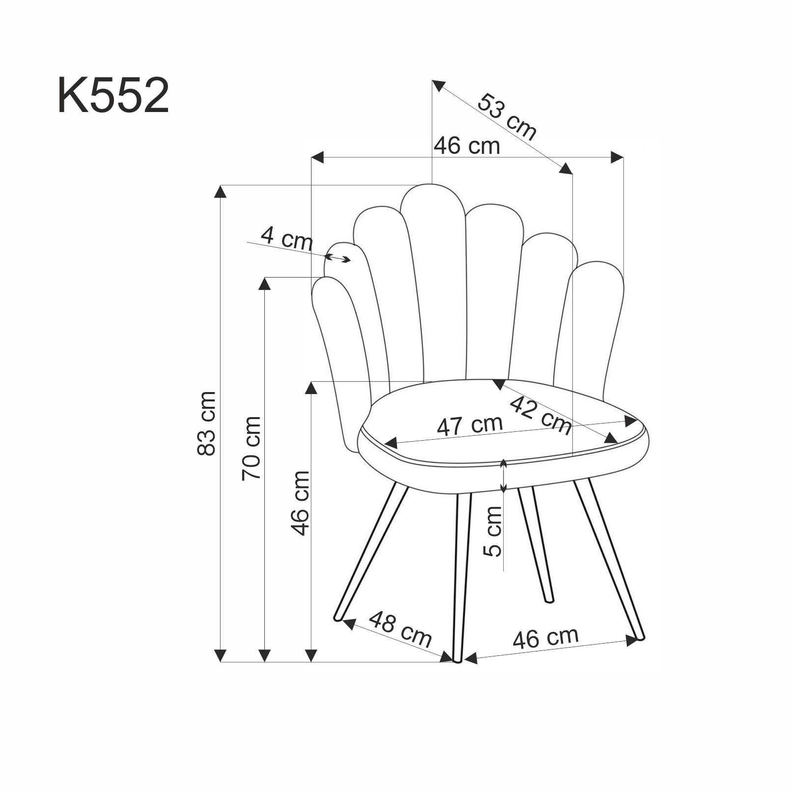 Стул HALMAR K552 бежевый/черный