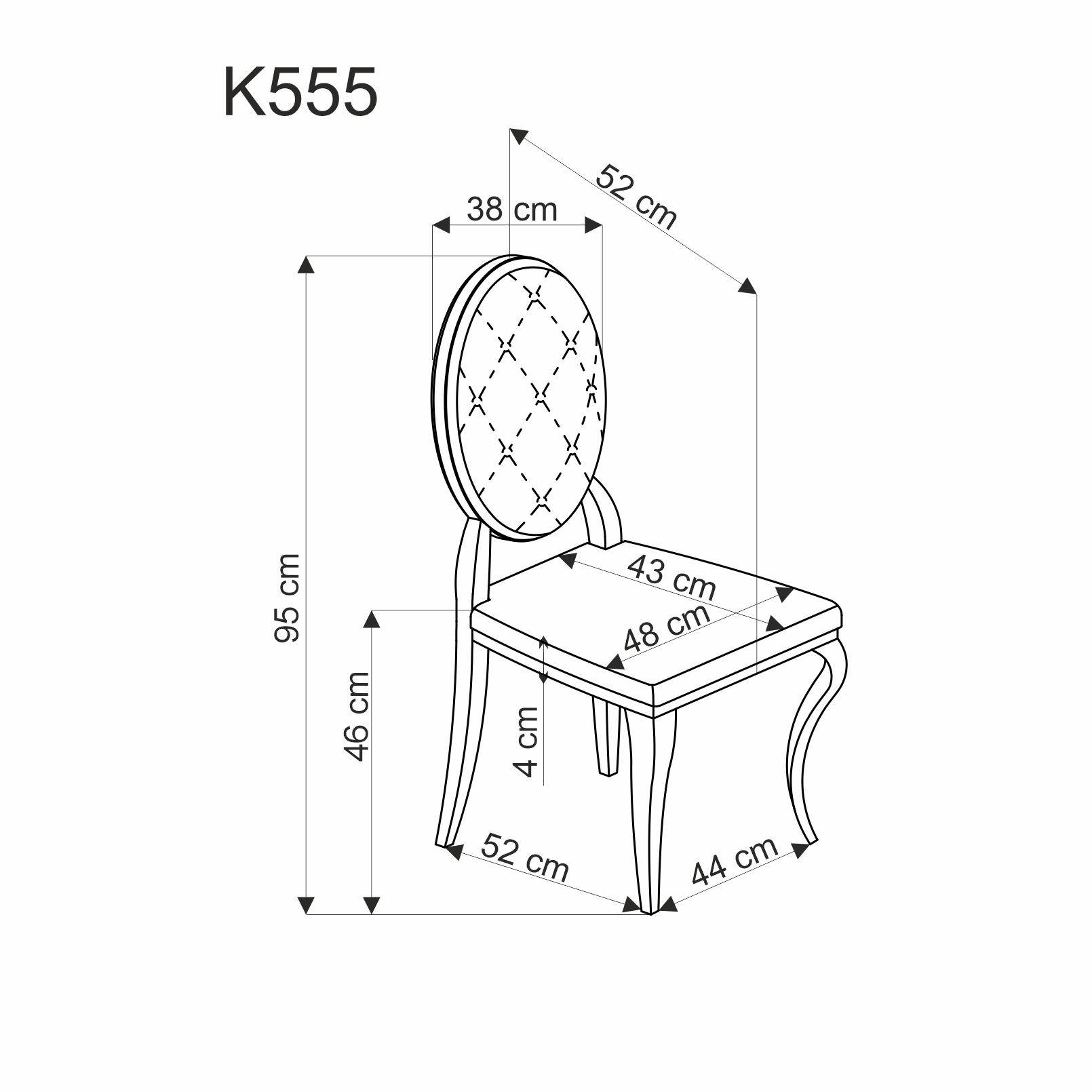 Стул HALMAR K555 серый/серебряный