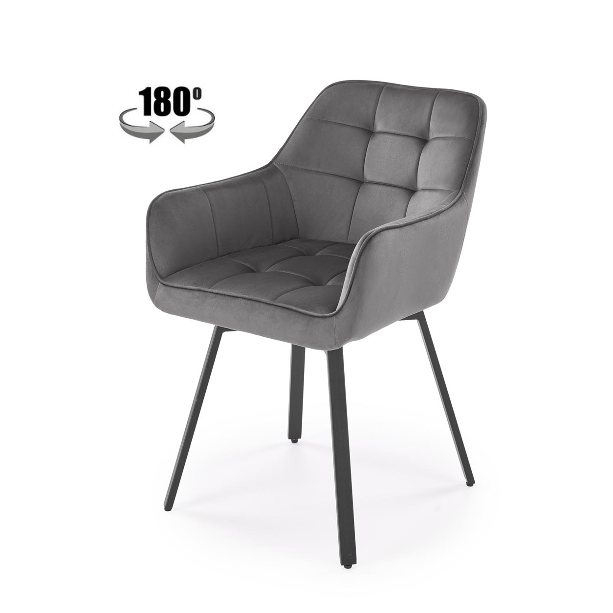 Стул HALMAR K588 серый/черный