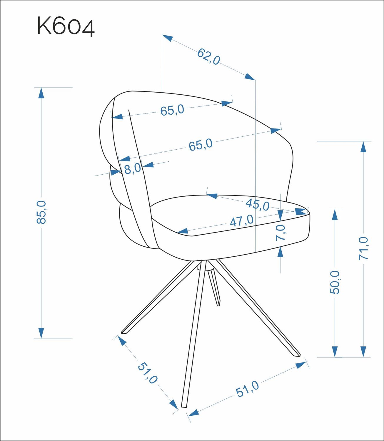 Стул HALMAR K604 серый/черный, поворотный