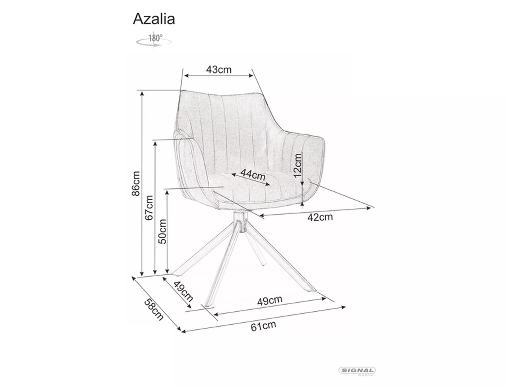 Стул SIGNAL AZALIA Brego 18 серый/черный, поворотный