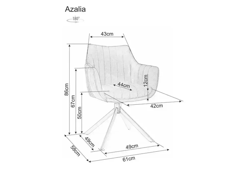 Стул SIGNAL AZALIA Leo 04 светло-серый/черный, поворотный