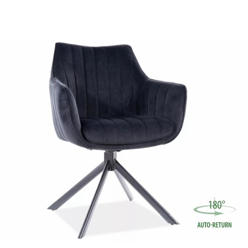 Стул SIGNAL AZALIA Velvet Bluvel 19 черный/черный
