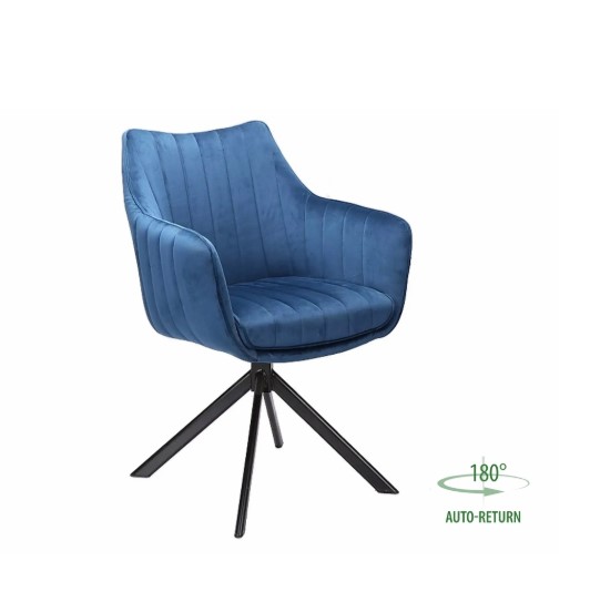 Стул SIGNAL AZALIA Velvet Bluvel 86 темно-синий/черный