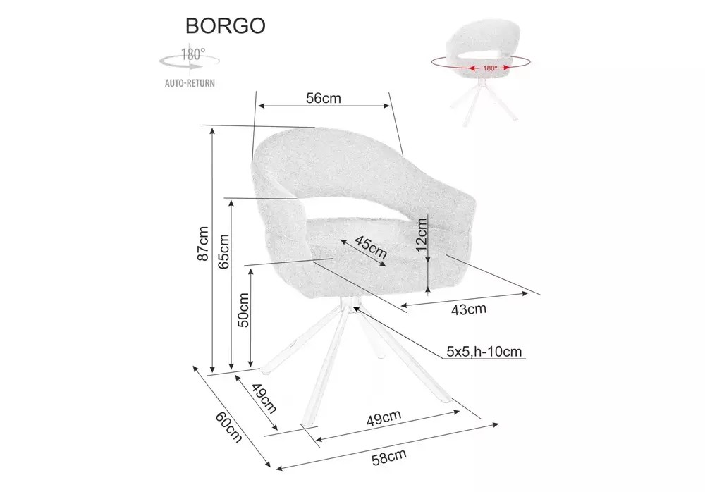 Стул SIGNAL BORGO Leo 35 коричневый/черный, поворотный