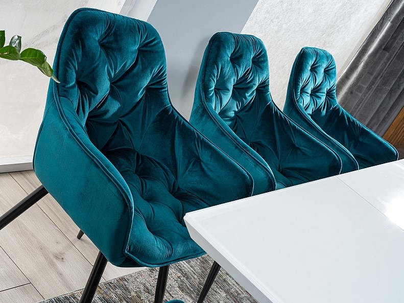 Стул SIGNAL CHERRY Velvet Bluvel 85 бирюзовый/черный