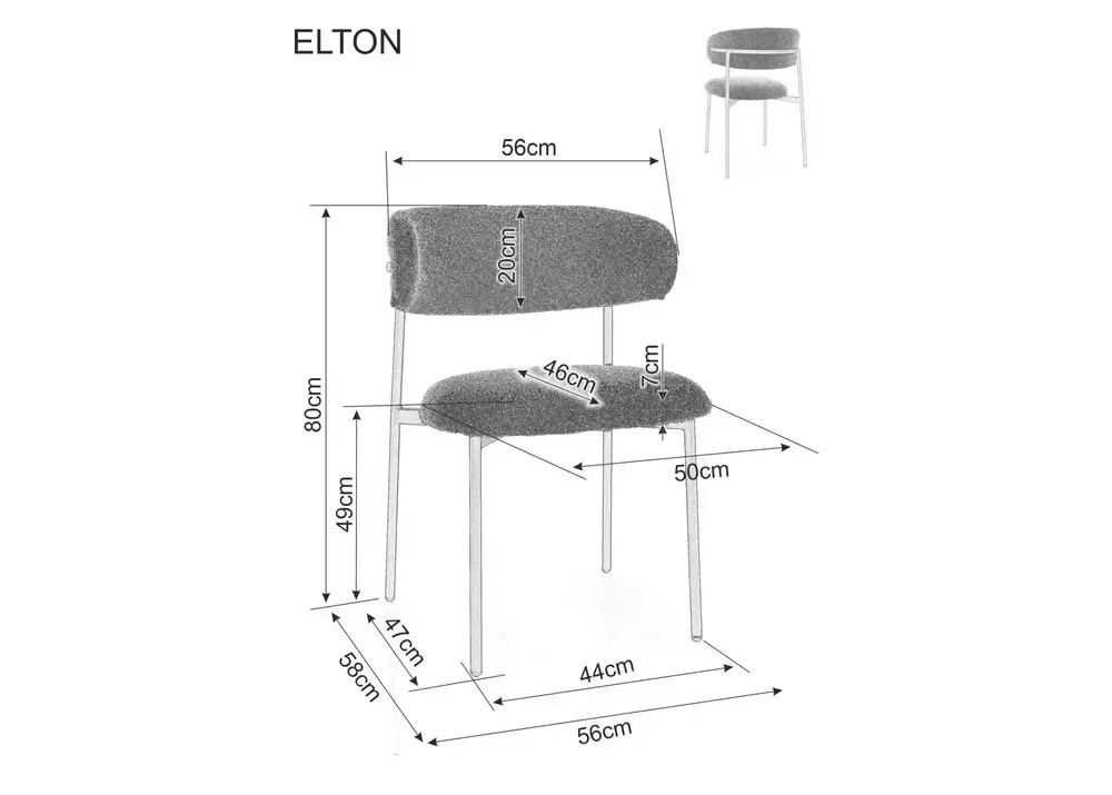 Стул SIGNAL ELTON II t.253 бежевый/орех