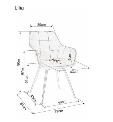 Стул SIGNAL LILIA Velvet Bluvel 19 черный/черный