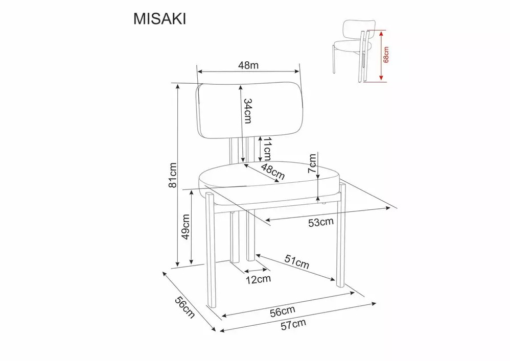 Стул SIGNAL MISAKI t.254 серый/черный