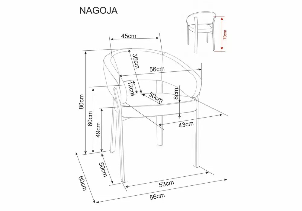 Стул SIGNAL NAGOJA D t.253 бежевый/орех