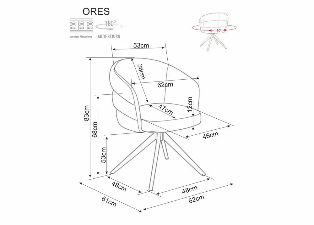 Стул SIGNAL ORES t.250 бежевый/черный, поворотный