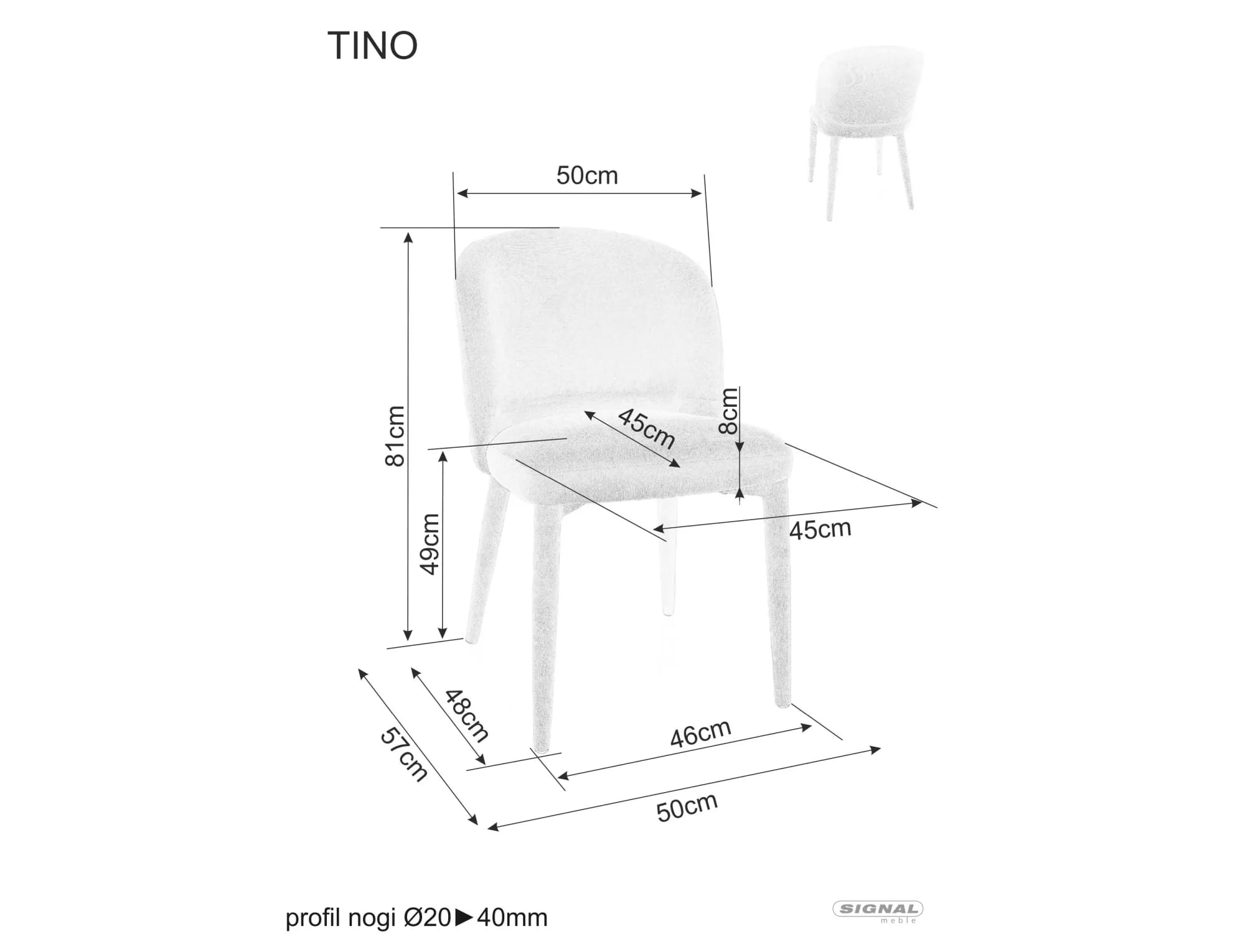 Стул SIGNAL TINO Wind 84 серый