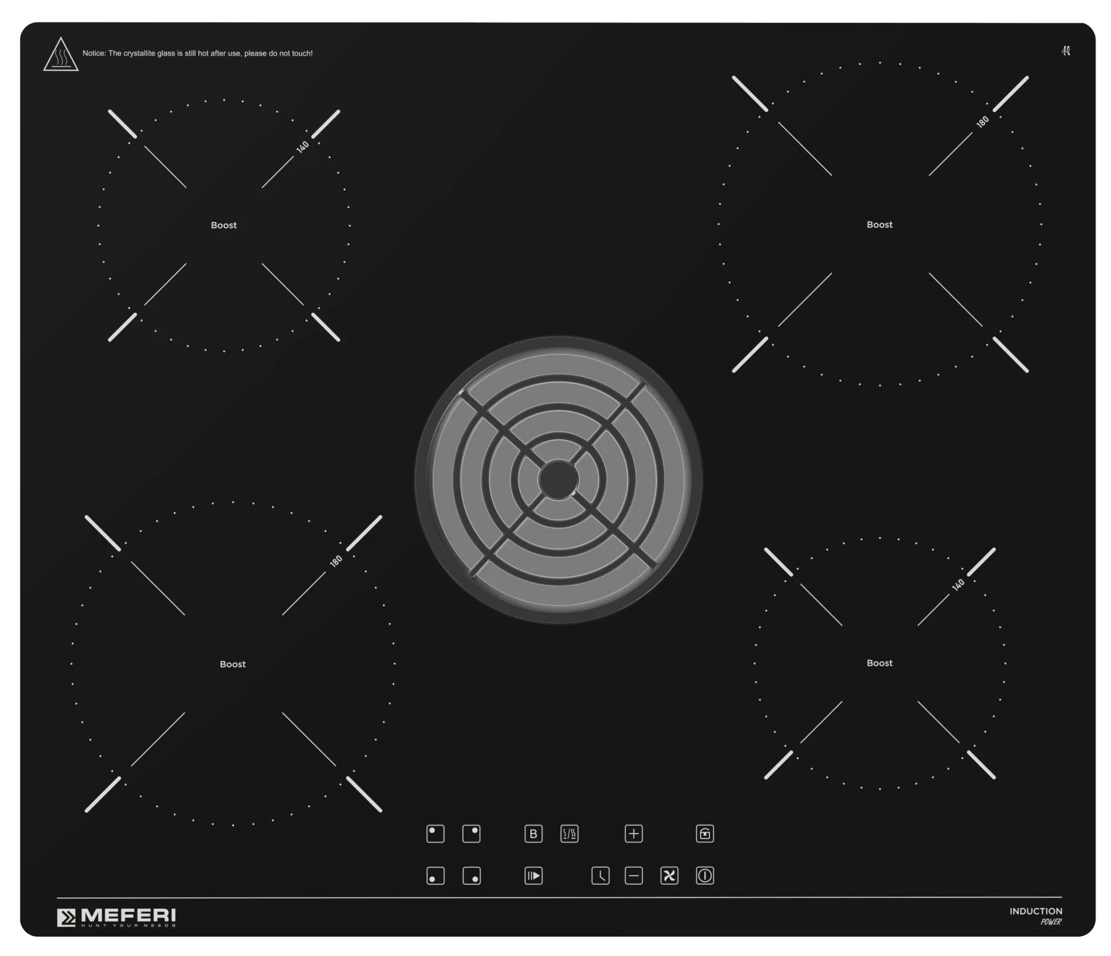 Варочная панель индукционная с вытяжкой MEFERI XSMART60BK POWER