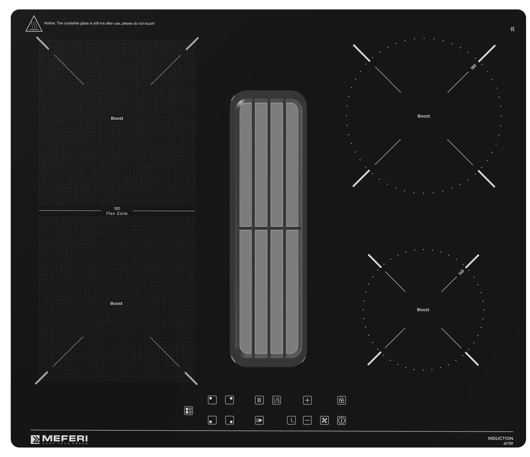 Варочная панель индукционная с вытяжкой MEFERI XSMART60BK ULTRA