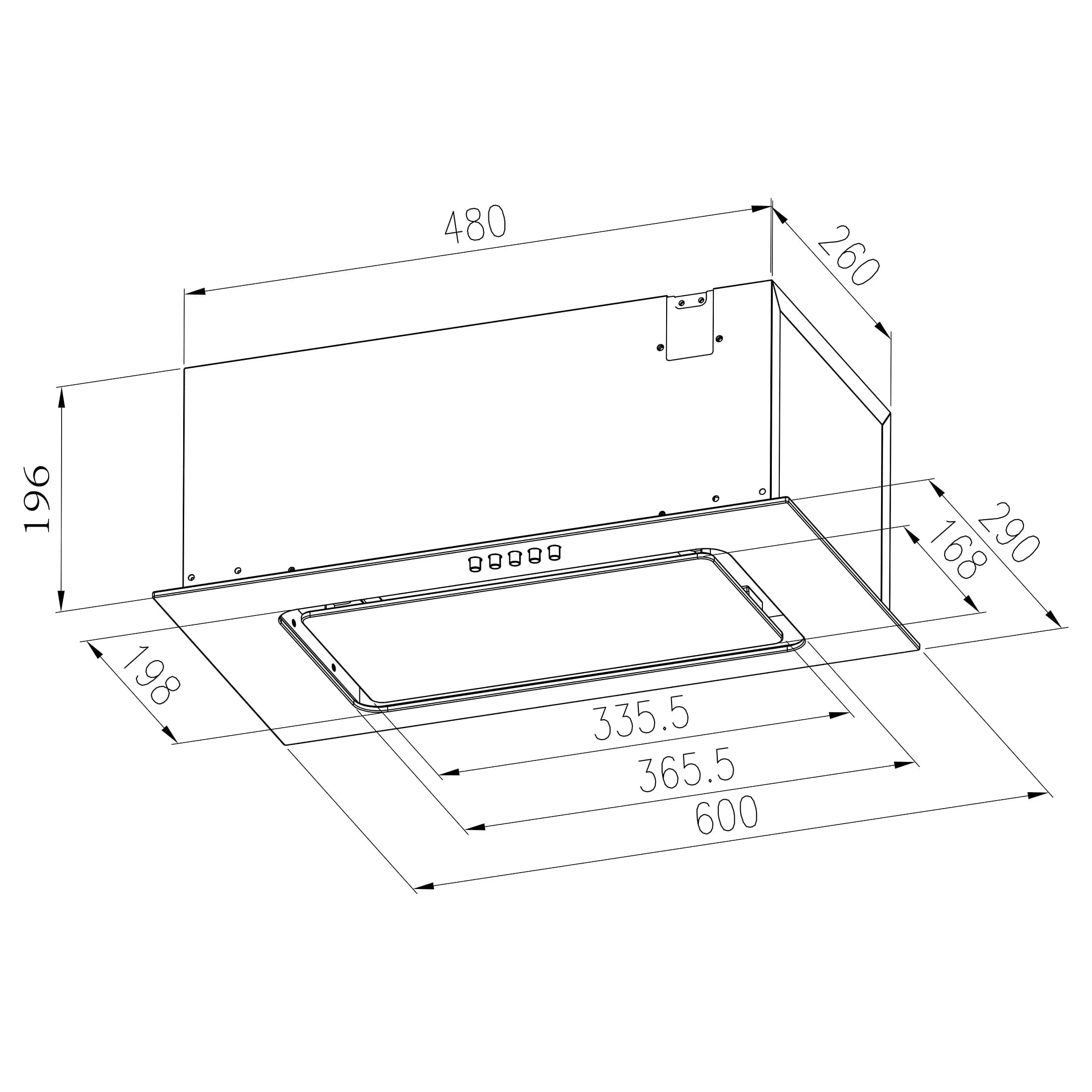 Вытяжка кухонная MEFERI INBOX60WH GLASS ULTRA