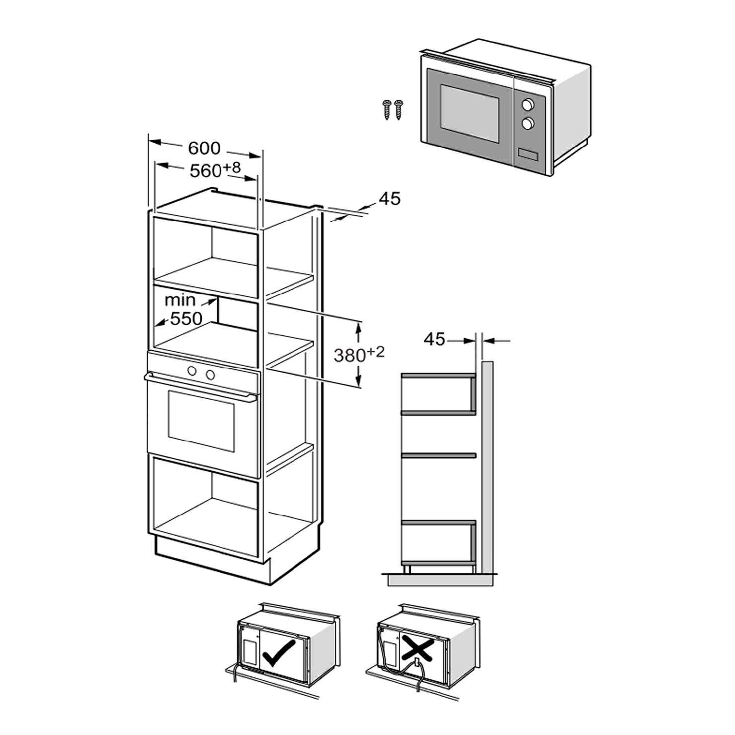 Микроволновая печь встраиваемая Hansa AMMB25E1WH