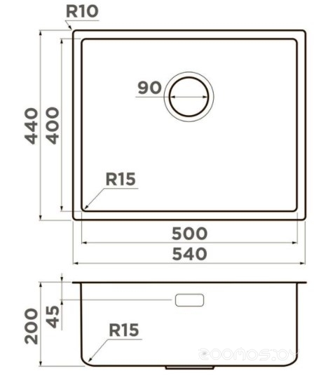 Omoikiri Tadzava 54-U/I Ultra 15 IN нерж. 4997116