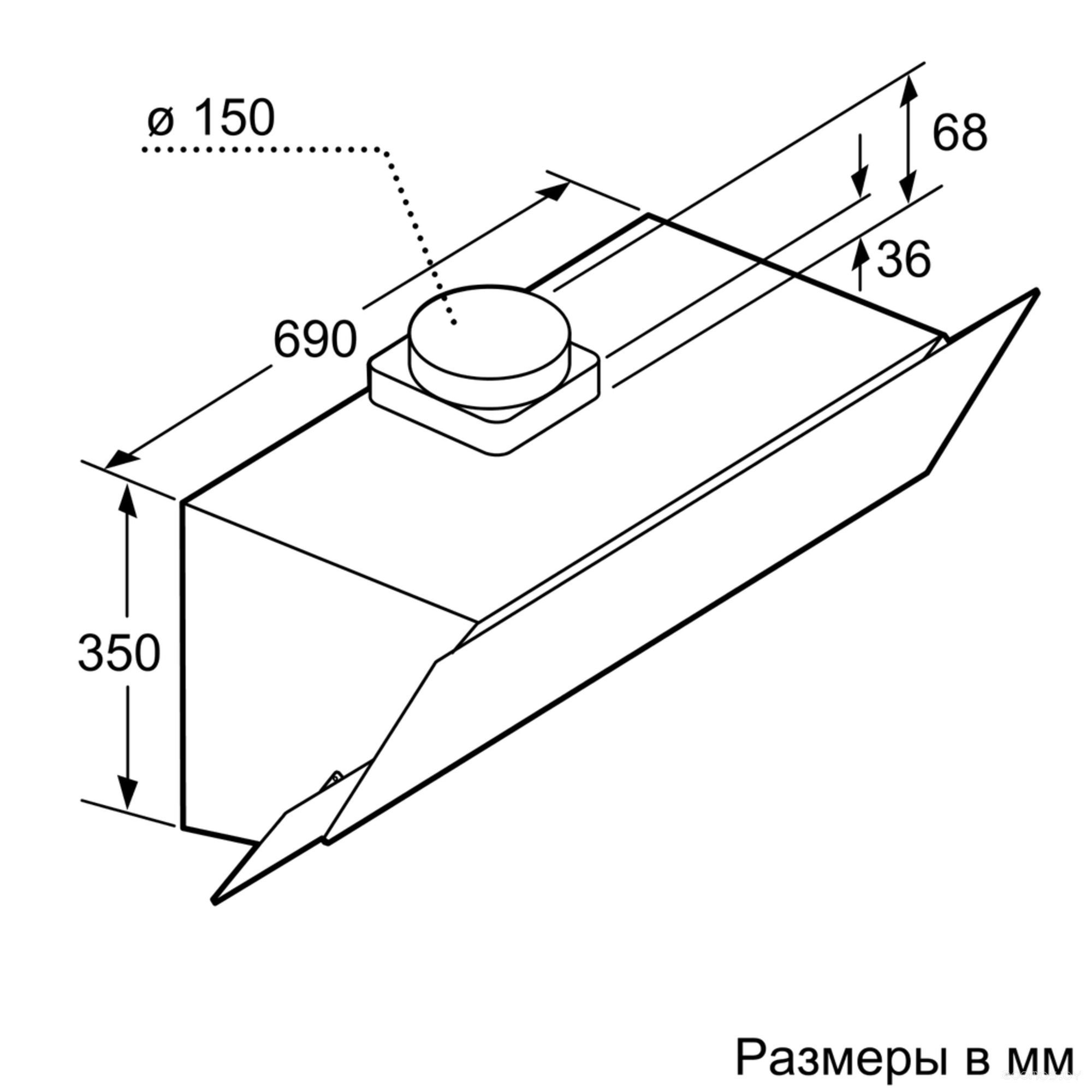Кухонная вытяжка Bosch DWK095G20R