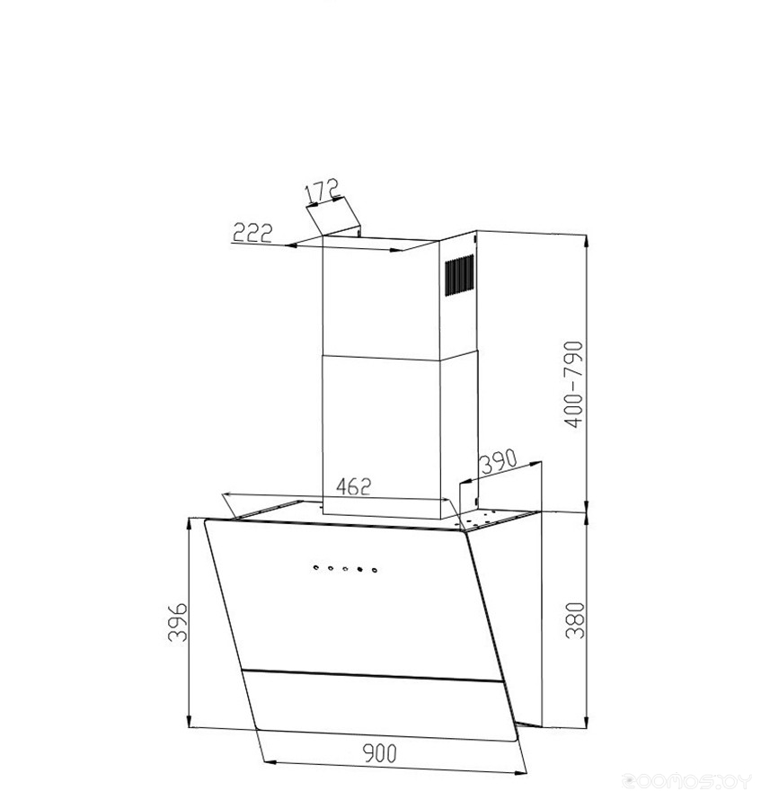 Кухонная вытяжка Grand Lester GC 90 (черный)