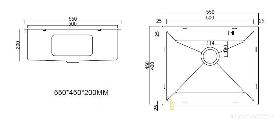 ARFEKA ECO AR 550*450 BLACK PVD NANO DECOR