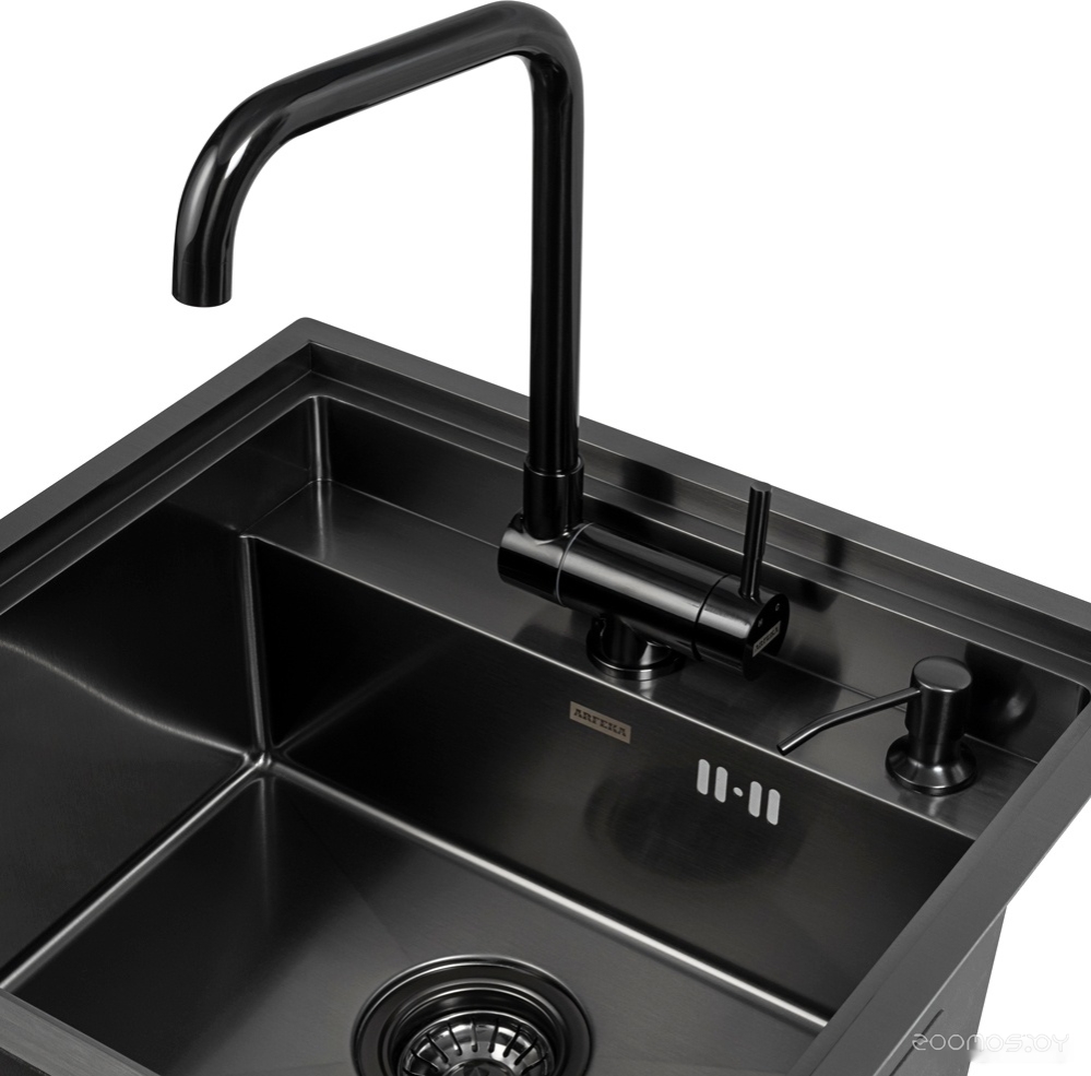 ARFEKA AF 520*490 + смеситель AF FSS304 + ZP DS BLACK PVD NANO