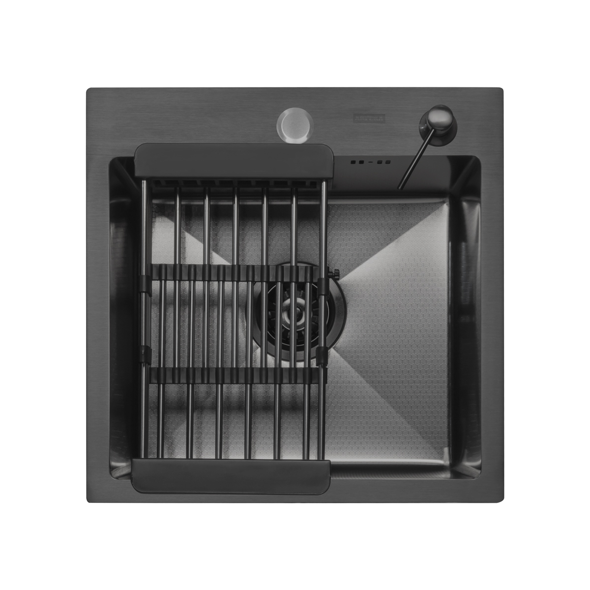 Комплект ARFEKA ECO AR мойка 450*450 (настольная), коландер, дозатор BLACK DECOR