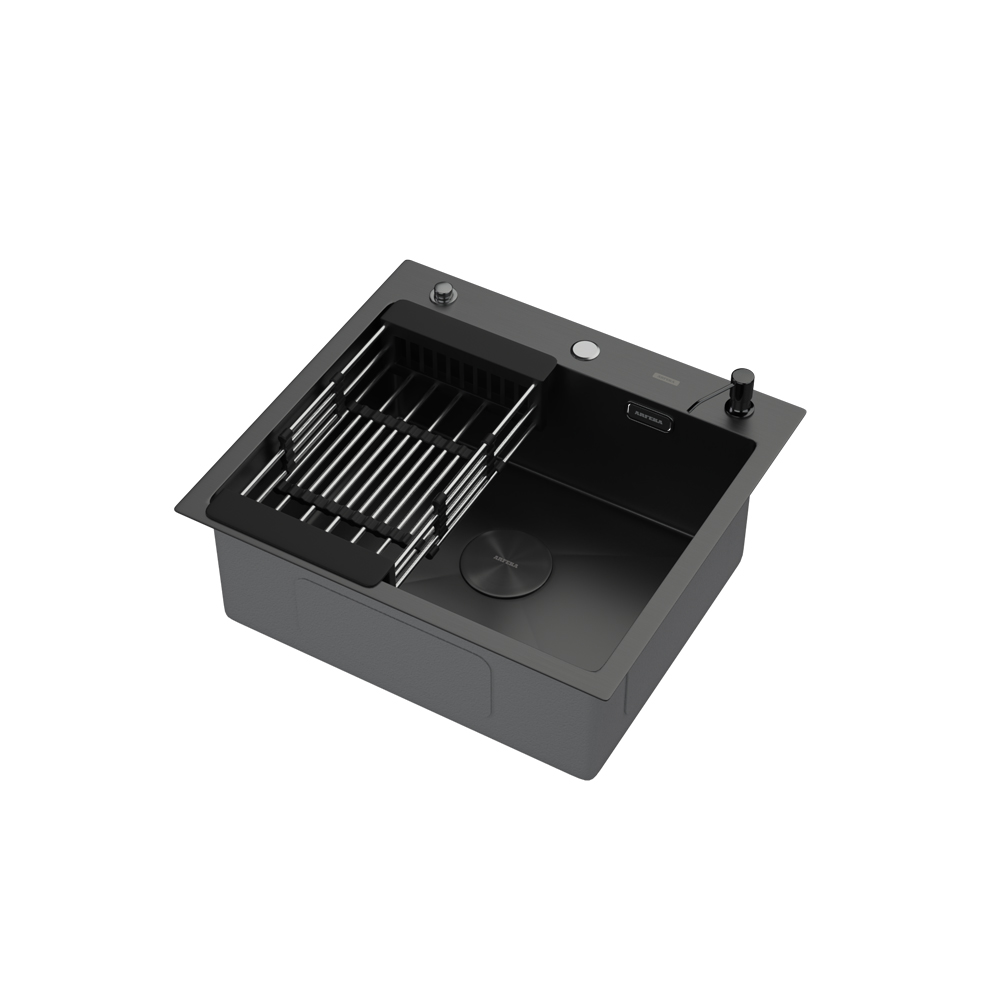 Комплект для кухни ARFEKA ECO AR мойка 550*500 POP-UP, коландер, дозатор BLACK