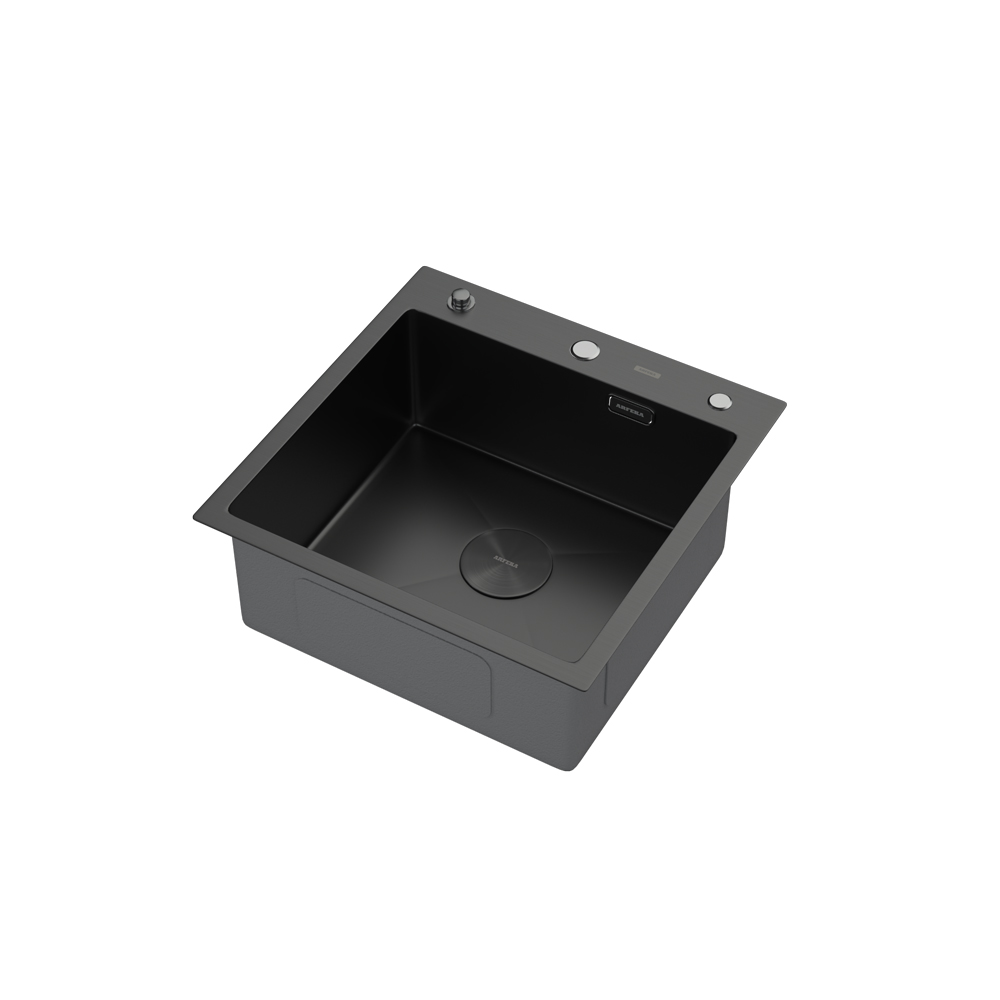 Мойка ARFEKA ECO AR 500*500 POP-UP BLACK PVD NANO