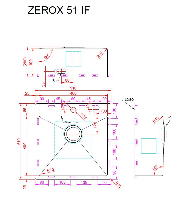 Мойка ZorG ZEROX 51 IF STEEL